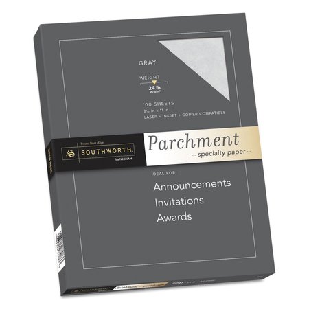 SOUTHWORTH Paper, Parchment, 24No, Gray, PK100 P974CK